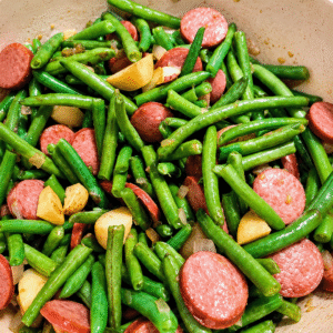 green bean with smoked sausage
